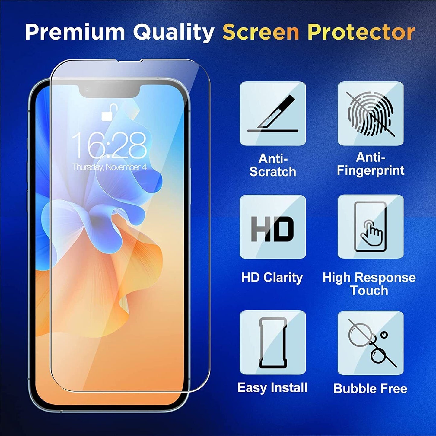 For Iphone 14 13 12 11 Pro Max Tempered Glass Screen Protector Camera Protector