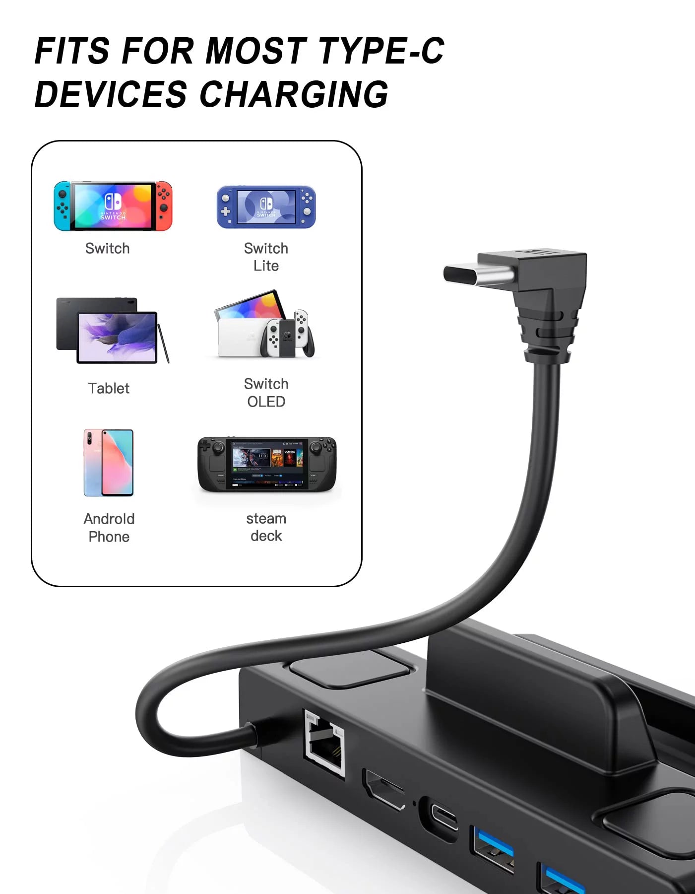 BILIN Steam Deck Dock Compatible with Steam Deck, 6-In-1 Steam Deck Dock with 1000Mbps Gigabit Ethernet,4K@60Hz HDMI 2,3 X USB 3.0 and 100W Speed Charging USB-C Port Compatible Steam Decking Station